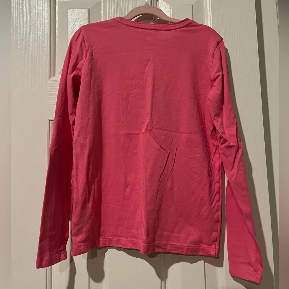 J Crew Crewcuts flamingo Xmas tree long sleeve t-shirt, size L (10-11)